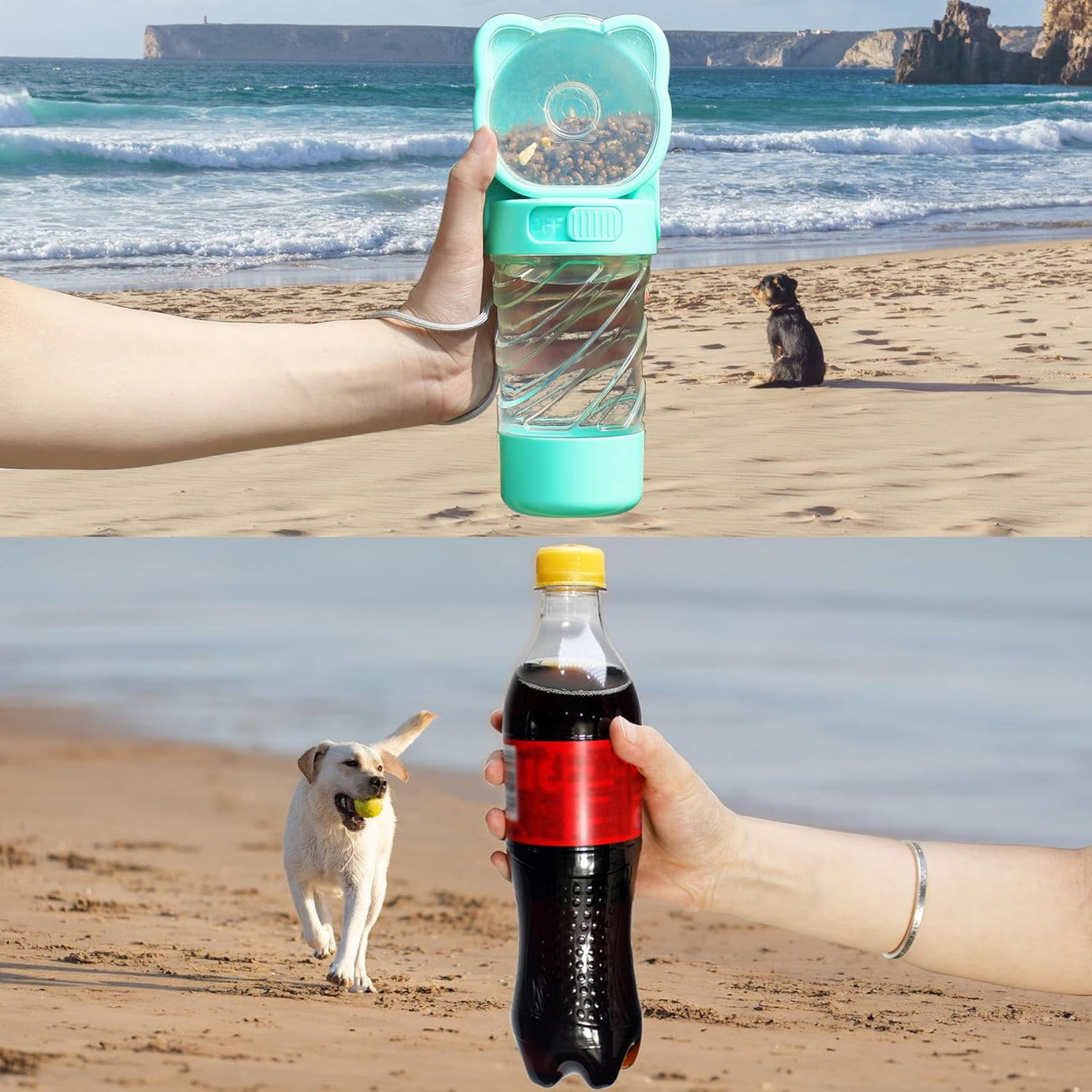 3-in-1 Pet Water Bottle Outdoor Portable Dog With Food Container