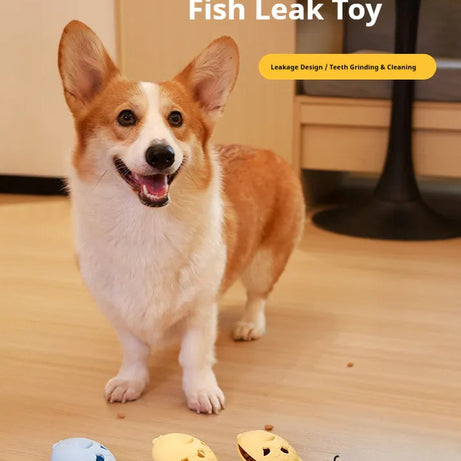 Fish-shaped Dog Treat Dispenser Toy-food-grade Silicone Slow Feeder