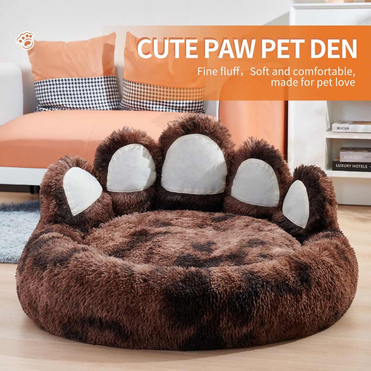 Thickened Warm Kennel For Pets With Bear Paw Shape House Teddy