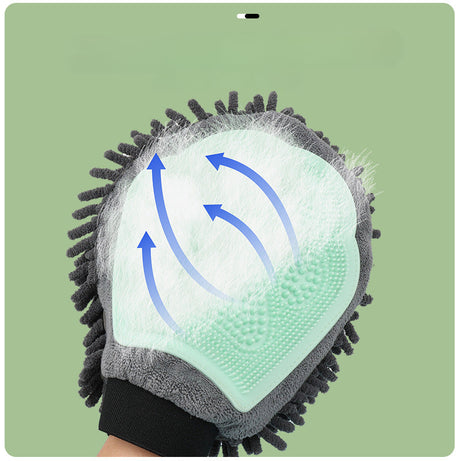 Pet Bathing Brush 2-in-1 Grooming Glove Elegant Dog Tool