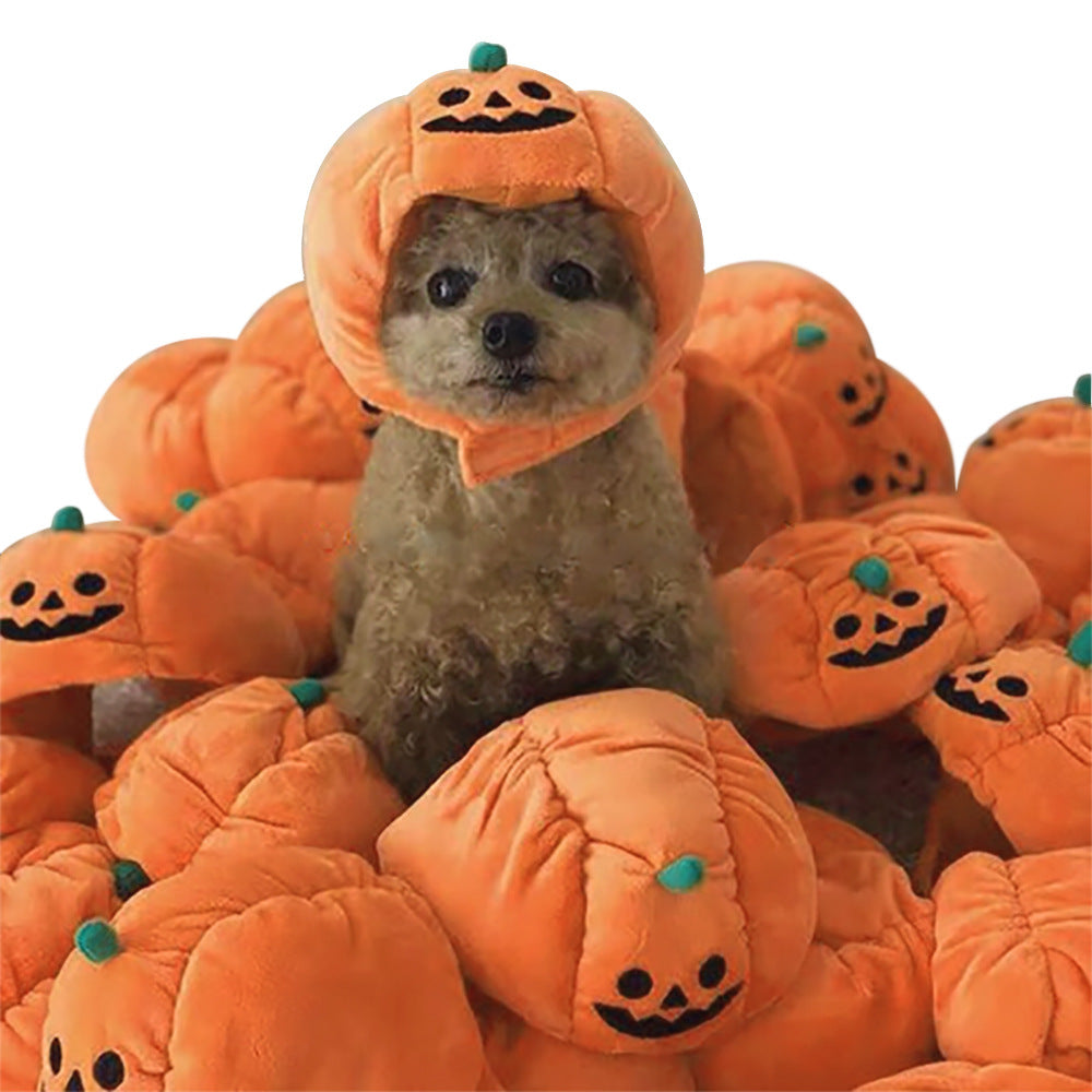Cute Pet Hat Halloween Pumpkin Pet Dog Cat Dress Up Headdress Small