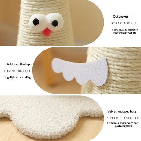 Cat Scratching Board Vertical Durable Not Easy To Shed Hemp Rope