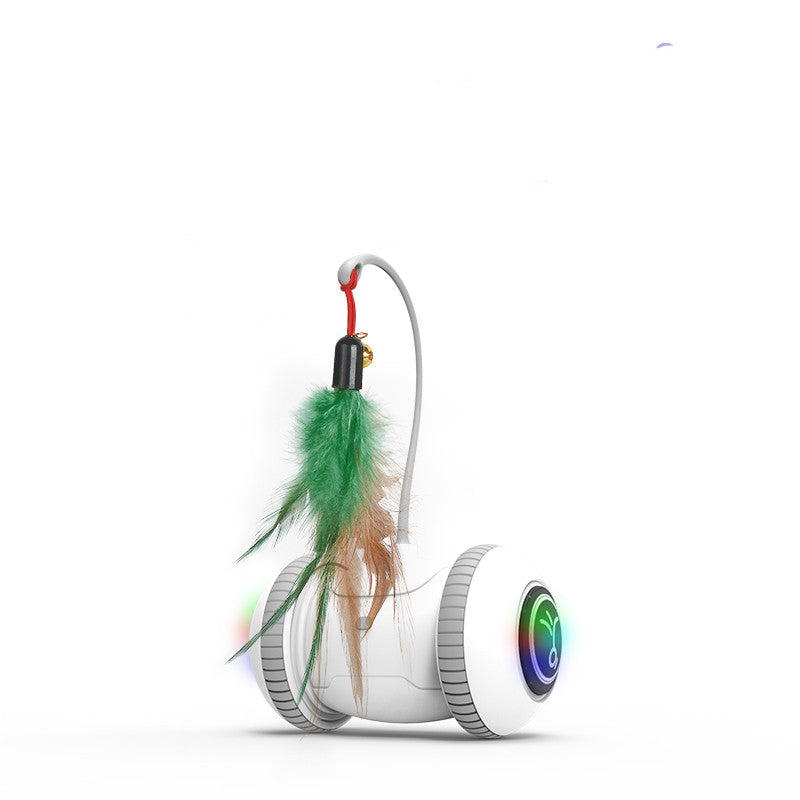 Interactive Cat Toy With Interchangeable Heads Pet Feather Toys