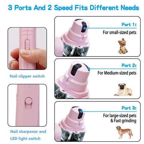 2-in-1 Pet Nail Clippers With LED Light Dog Cat Special Blood Line