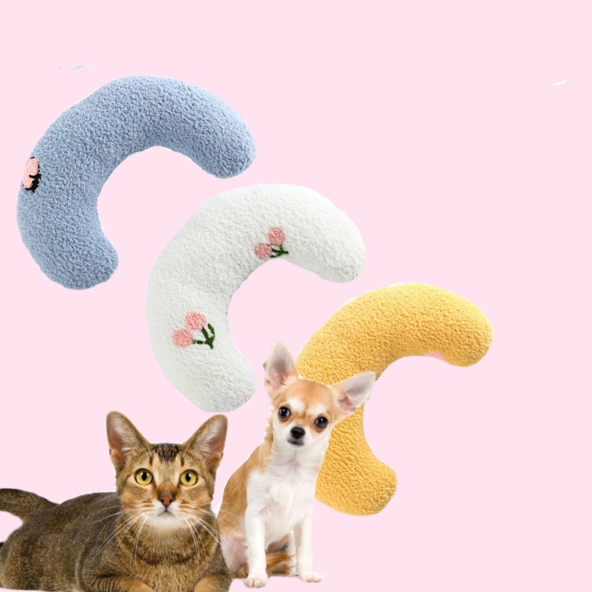 Little Pillow For Cats Fashion Neck Protector Deep Sleep Puppy (3 Pieces & Blue And White)