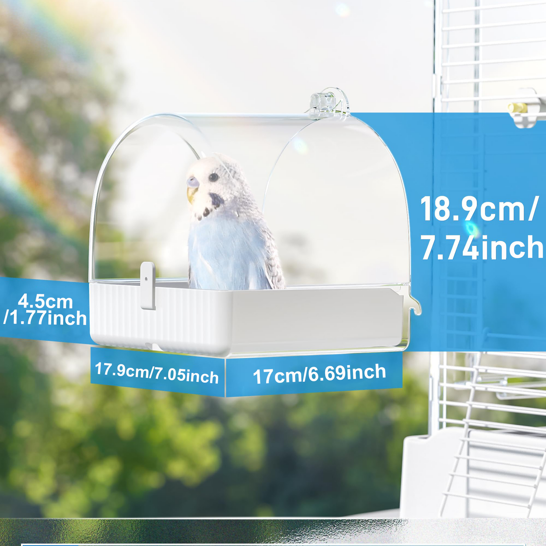 Hanging Bird Bath For Cage 3-in-1 Multifunction Bath&bowl&house