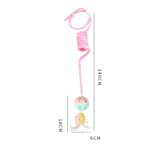 Cat Toy Self-hi Sucker Spring Rabbit Hair Ball Interactive Play Pet