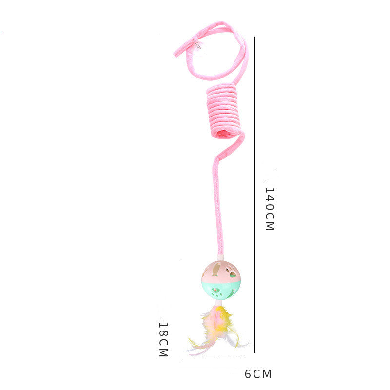 Cat Toy Self-hi Sucker Spring Rabbit Hair Ball Interactive Play Pet