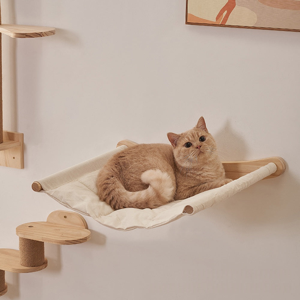 Wooden Cat Tree Wall-mounted Solid Wood Scratching Post