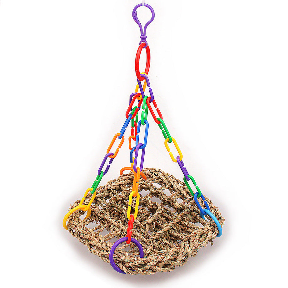 Toy Bird Grass Net Parrot Swing
