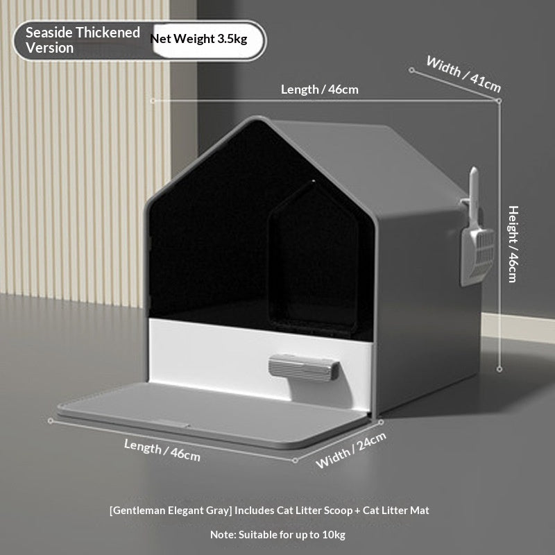 Drawer-style Fully Enclosed Cat Litter Box