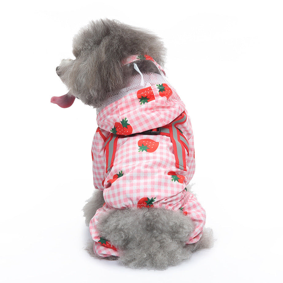 Pet Sound Dog Raincoat Four-legged Reflective Pattern Four Seasons