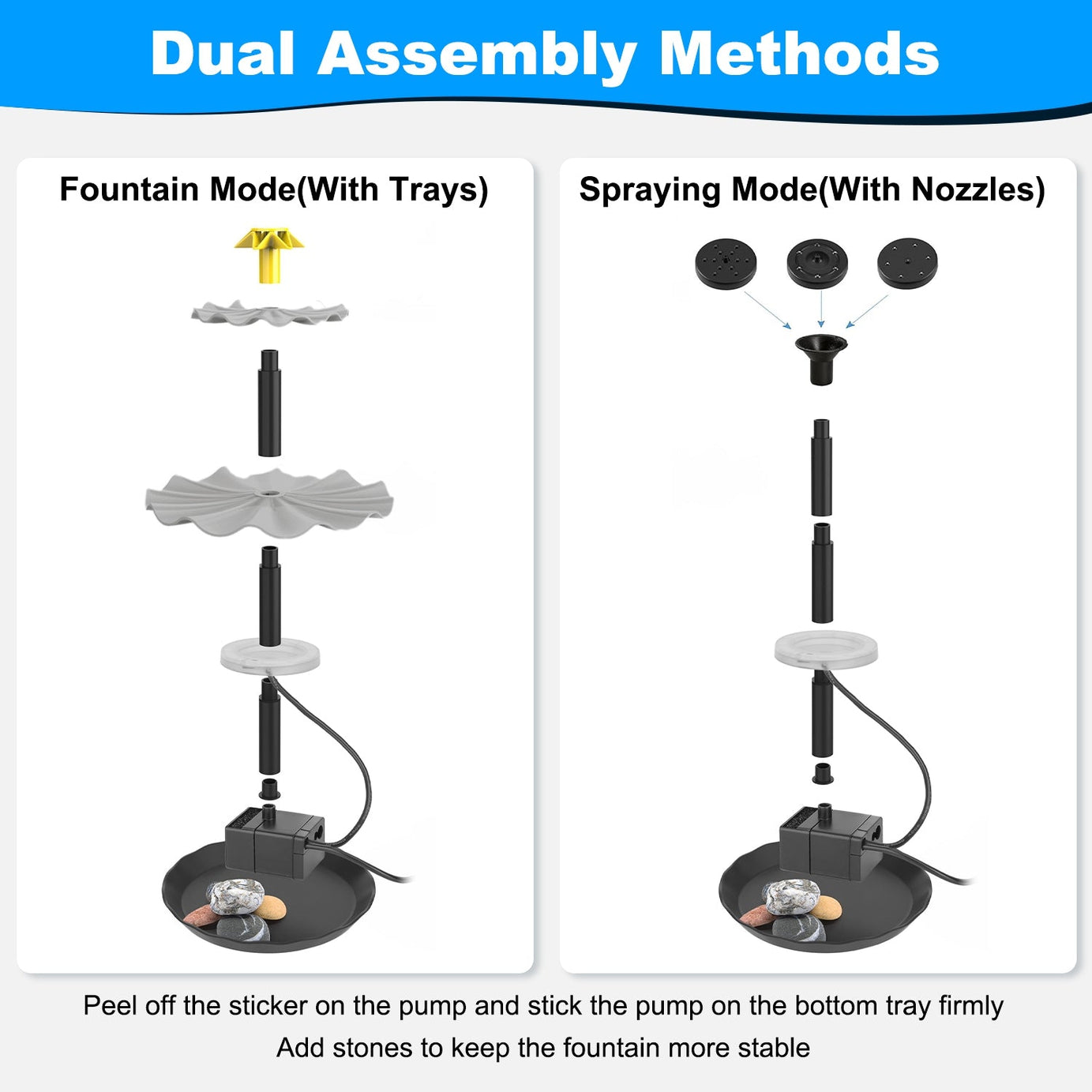 1pc 3tier Solar Bird Bath Fountain Powered Water Waterfall Feature