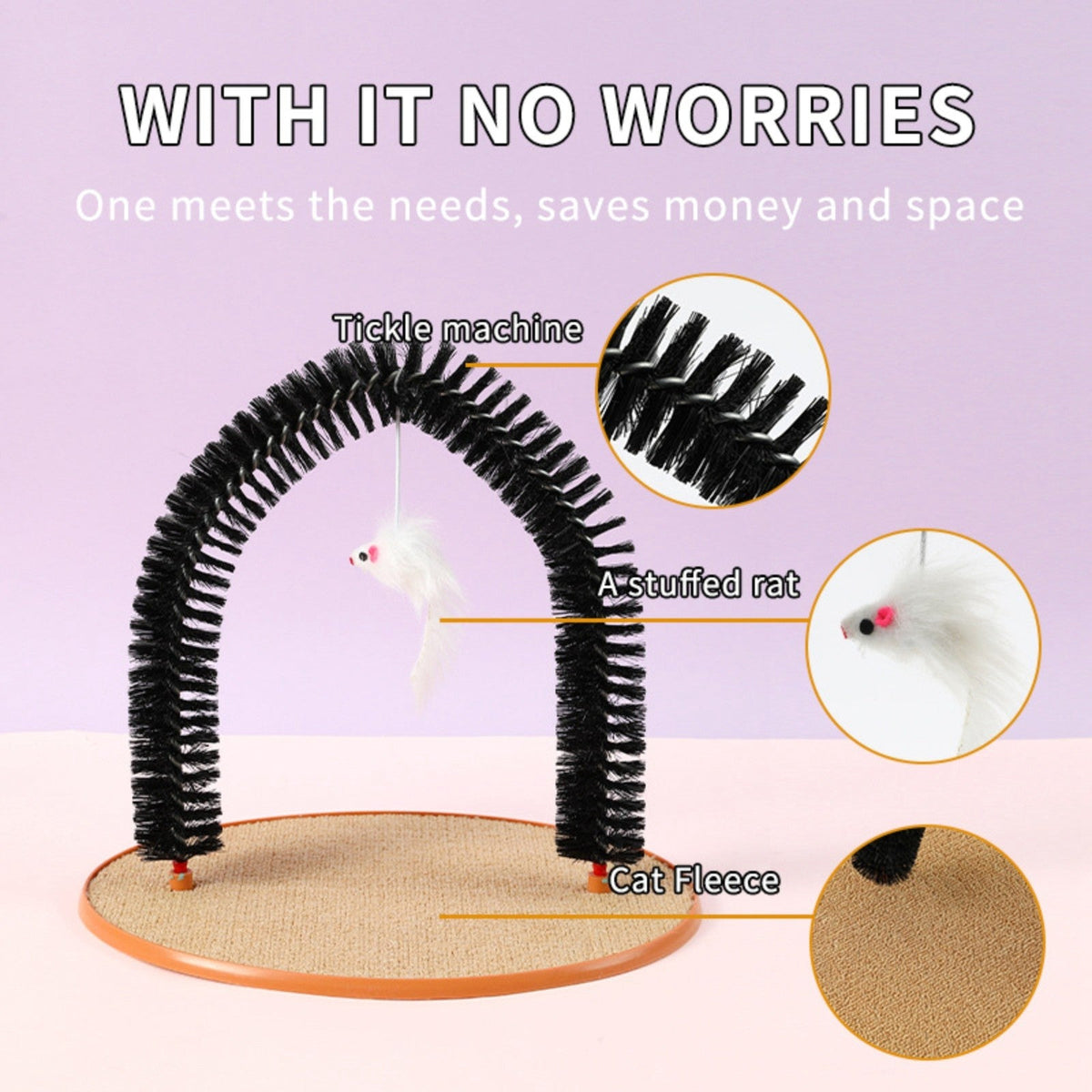 Cat Hair Rub And Anti-itch Device Plastic Arch-shaped Brush