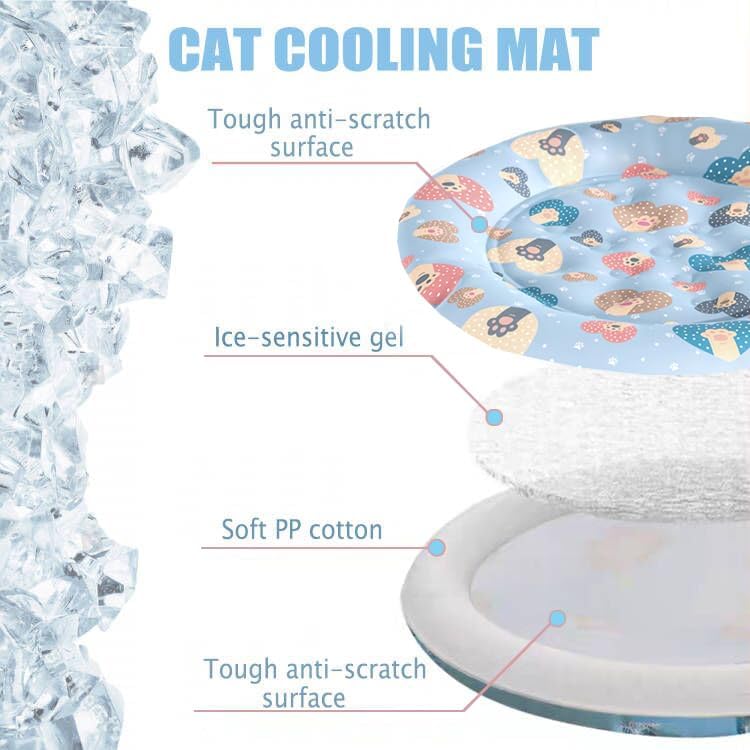 Cat Dog Pet Cooling Mat Cushion Pad Bed Summer Cool Down