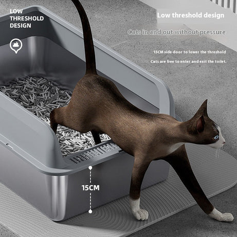 Stainless Steel Litter Box Cat Toilet
