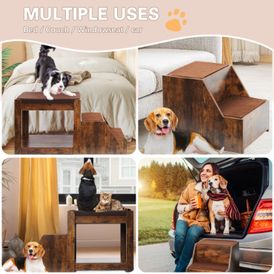 Pet Bunk Bed With Removable Step For Dogs And Cats Multi-level