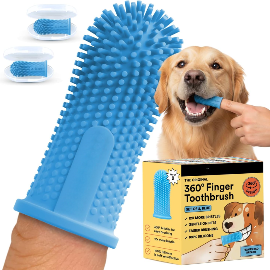 Dog Toothbrush 360 Tooth Brushing Kit Finger Cat Brush Teeth