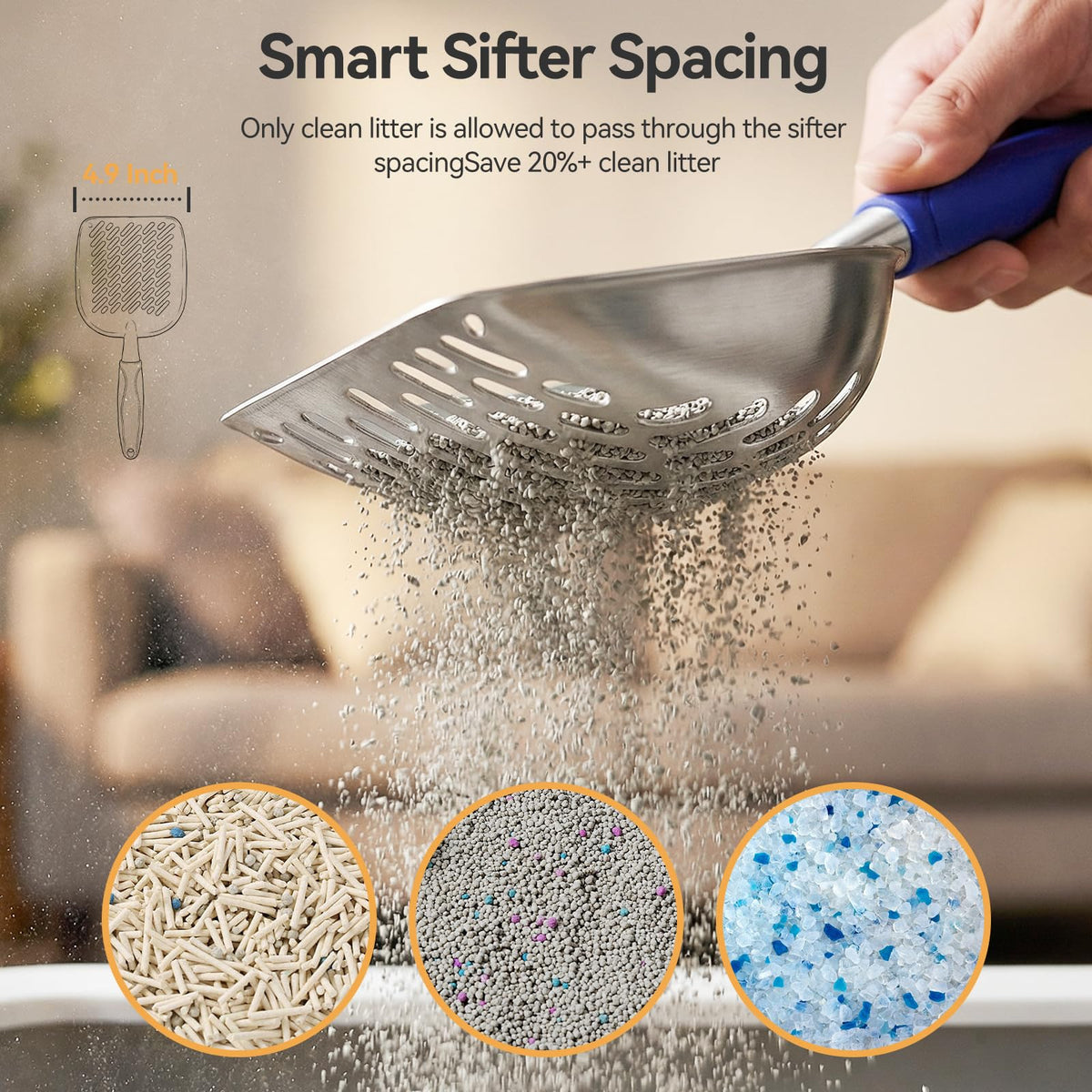 Cat Litter Scoop Kitty Metal Scooper Heavy Duty Aluminum Deep