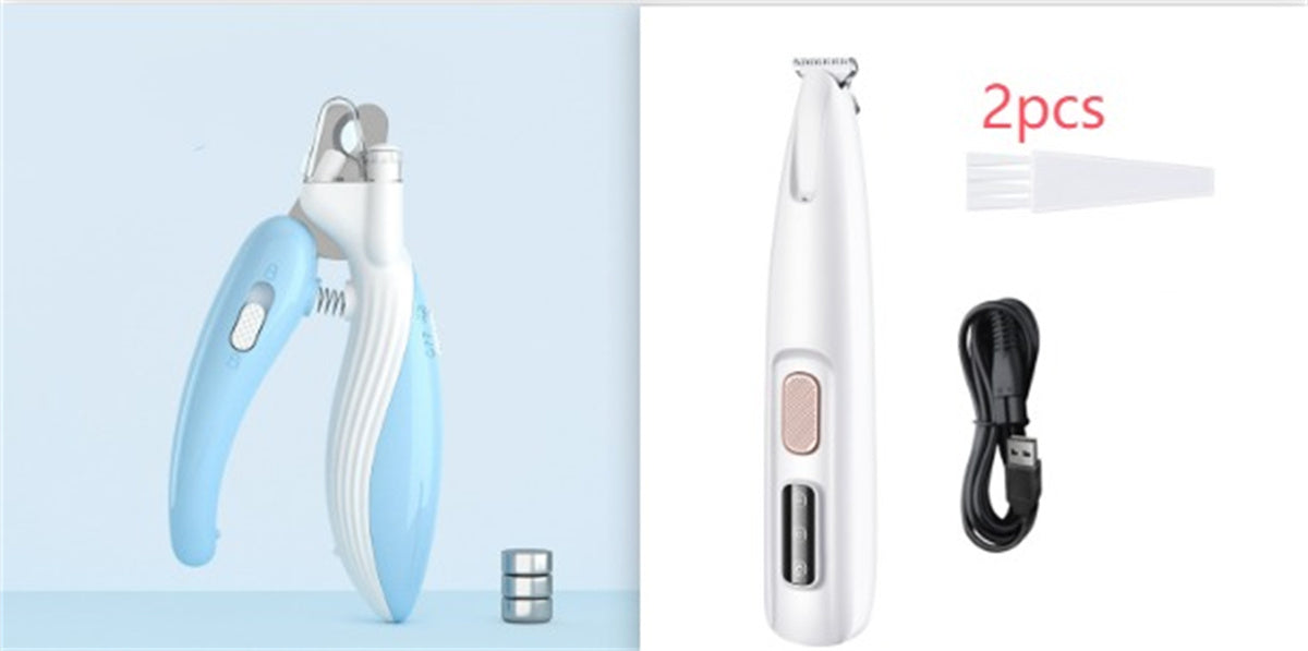 Pets Dog Paw Trimmer With LED Light Fully Waterproof Pet Hair