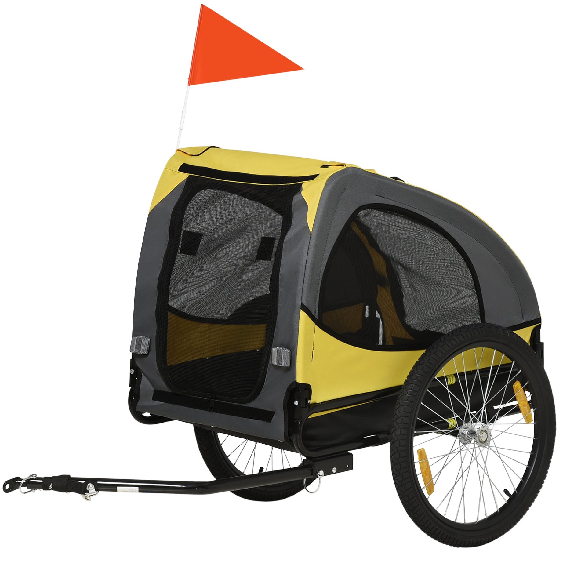 Dog Bike Trailer Pet Stroller With Wheels For Medium Dogs Yellow