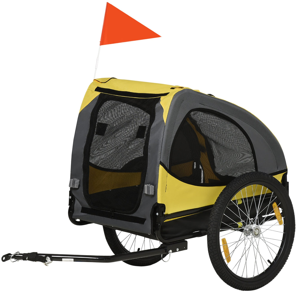 Dog Bike Trailer Pet Stroller With Wheels For Medium Dogs Yellow