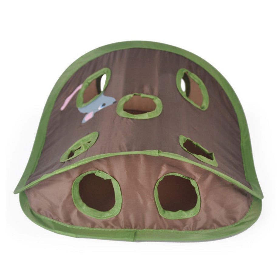 Cute Pet Cat Interactive Hide Seek Game 9 Holes Tunnel Mouse Hunt