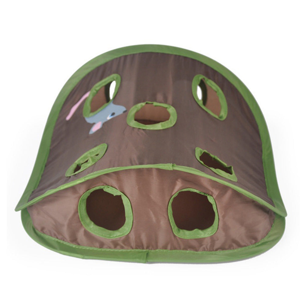 Cute Pet Cat Interactive Hide Seek Game 9 Holes Tunnel Mouse Hunt