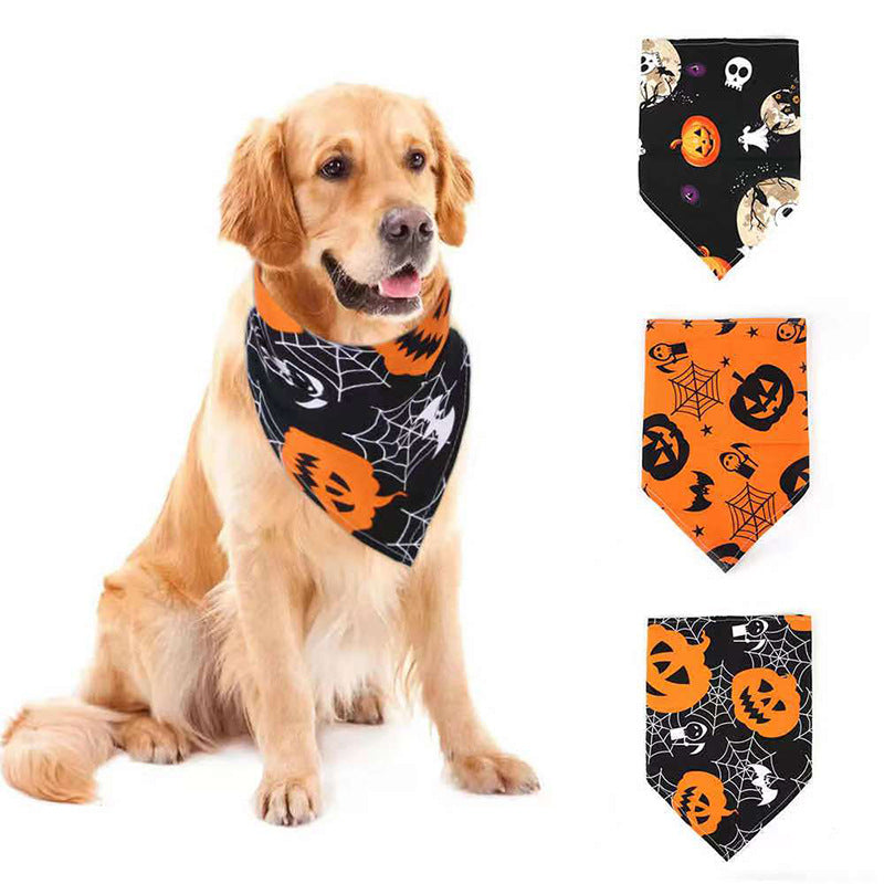 Pet Halloween Dog Saliva Scarf Bib Decoration Collar Cat Skull
