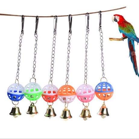 Bird Toy With Bells Two-tone Bell Pendant Parrot Sound Making