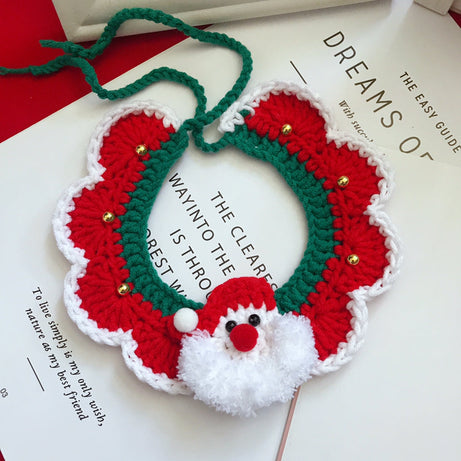 Wool Pet Collar Hand Woven Christmas Pet Accessories
