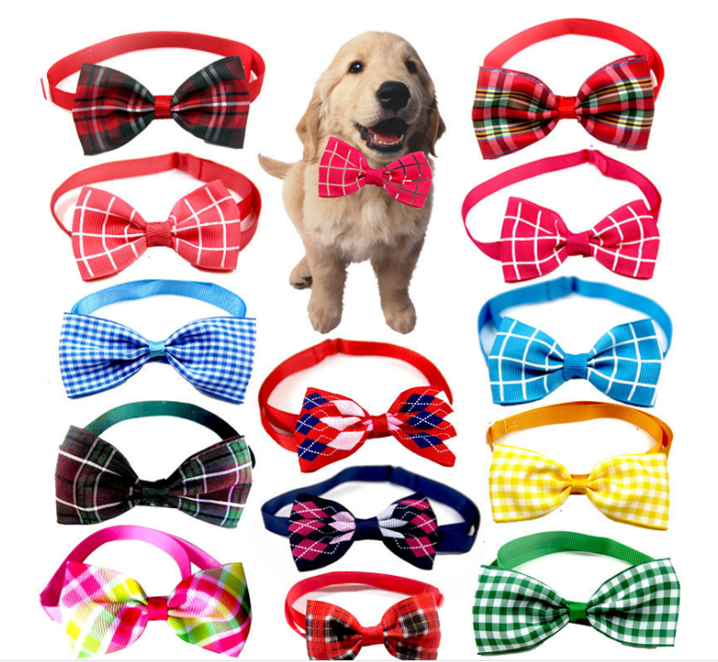 Plaid Pet Tie Cat Dog Scarf Accessories Pet