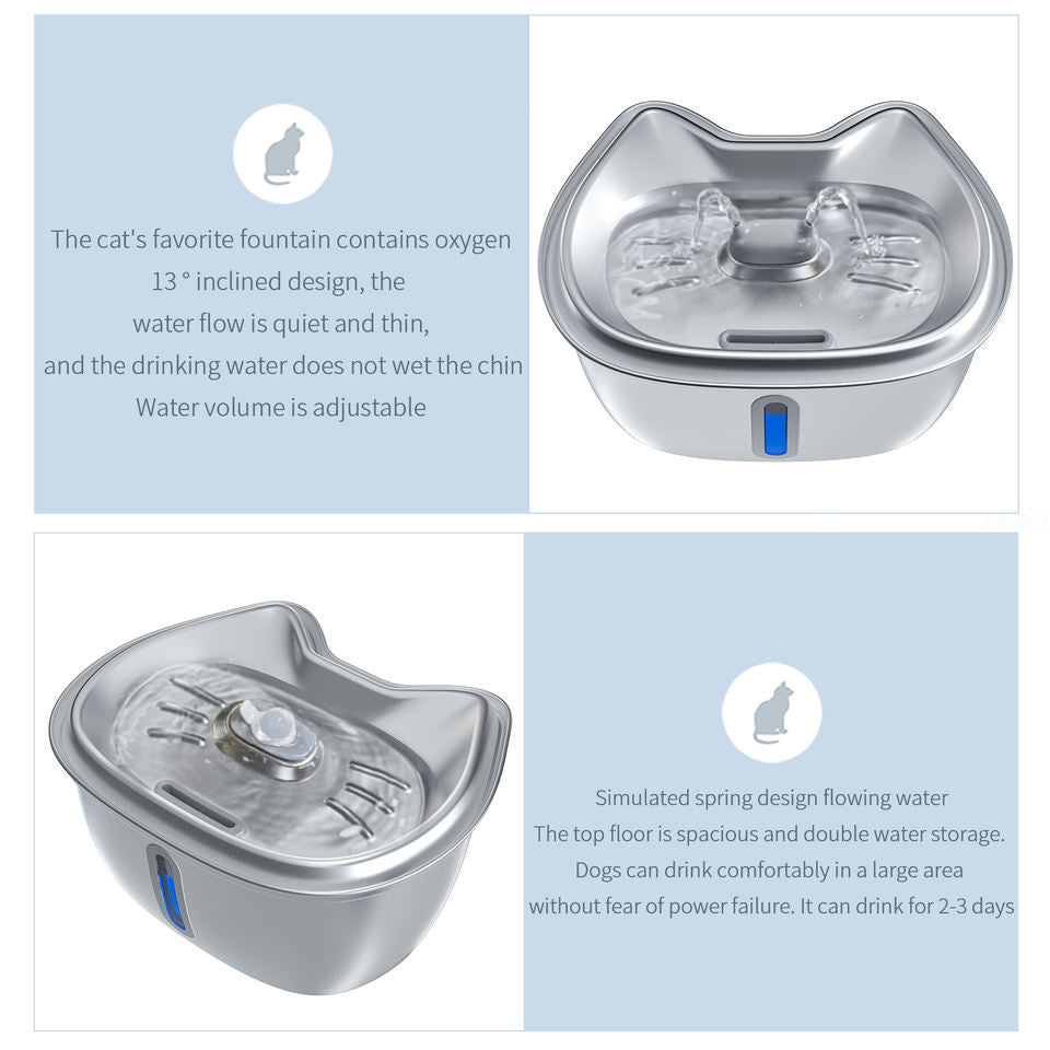 3l Stainless Steel Pet Water Dispenser Filter