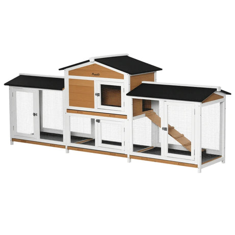 Wooden Rabbit Hutch Bunny Cage Pet Playpen House Enclosure
