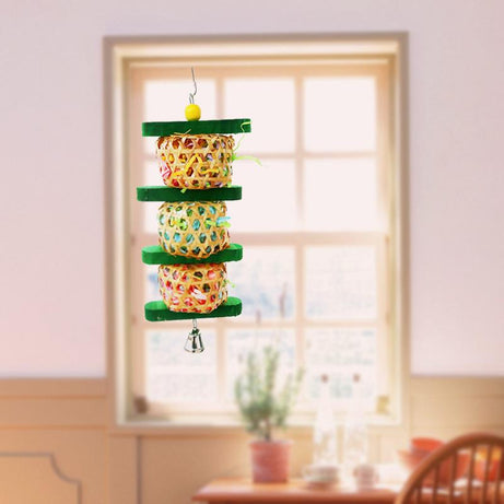 Parrot Supplies Bird Toy Rattan Woven Paper Silk Wood Gnawing