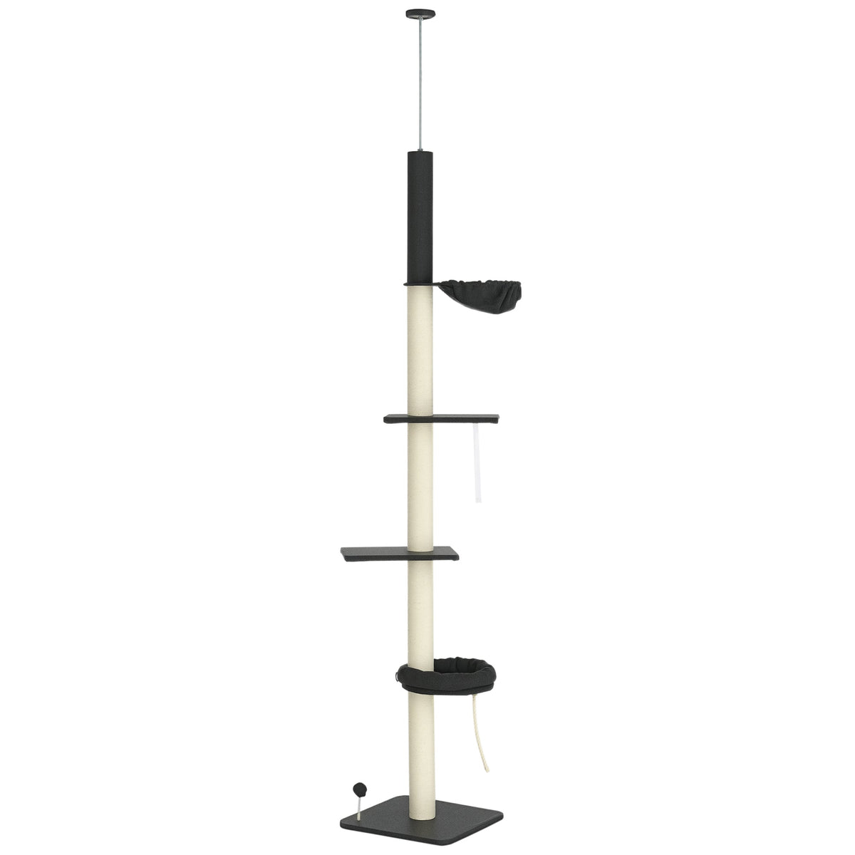 Floor To Ceiling Cat Tree 5-tier Climbing Tower 95-106 Height