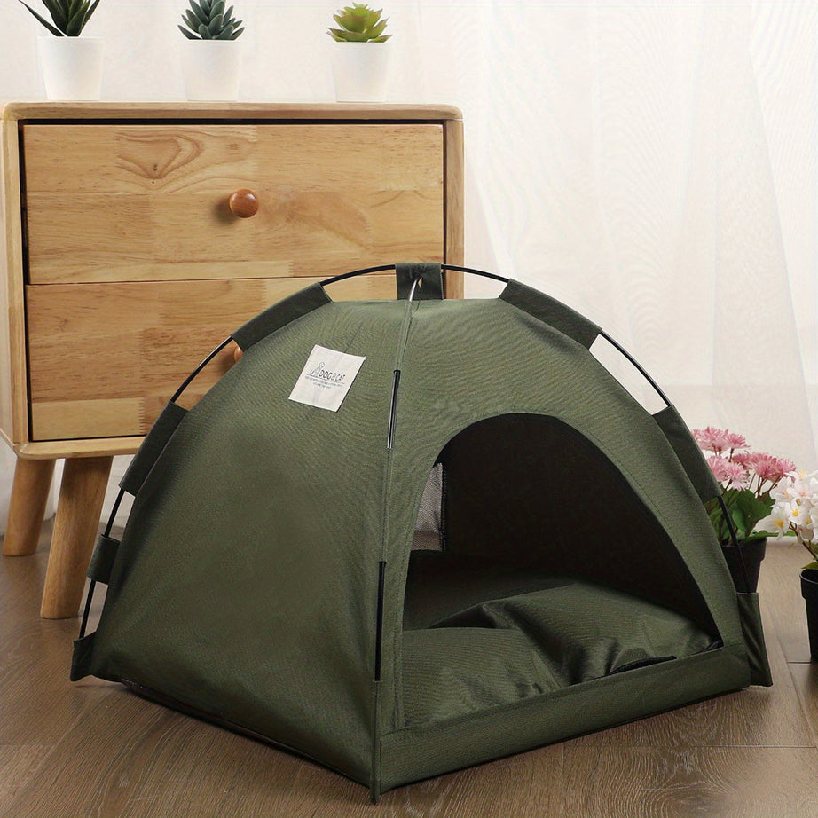 Cat Tent Bed With Removable Non-slip Soft Pad Portable Pet Cave