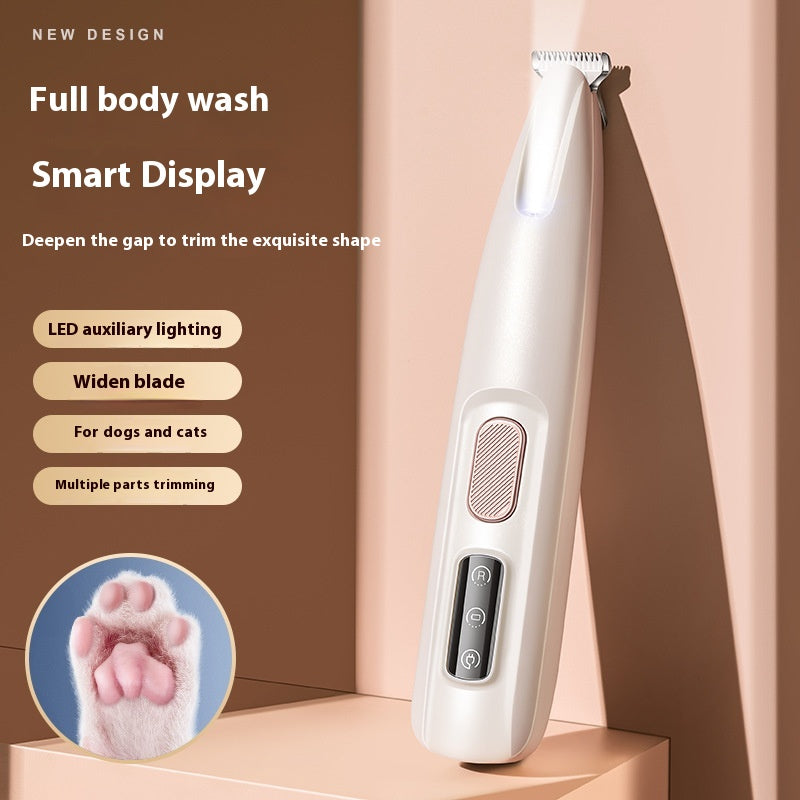Pets Dog Paw Trimmer With LED Light Fully Waterproof Pet Hair