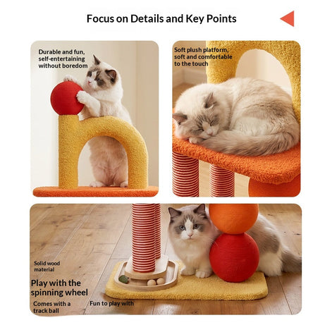 Cat Tree Bed Scratching Post Integrated Frame Toy Pet Supplies Small