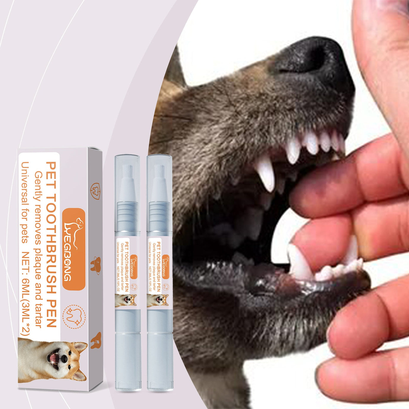 Pet Dental Toothbrush Pen 2pack Dog Cat Plaque Tartar Remover
