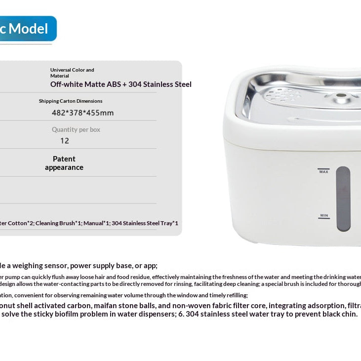 Smart Cat Water Fountain With Automatic Sensor And Wireless Power