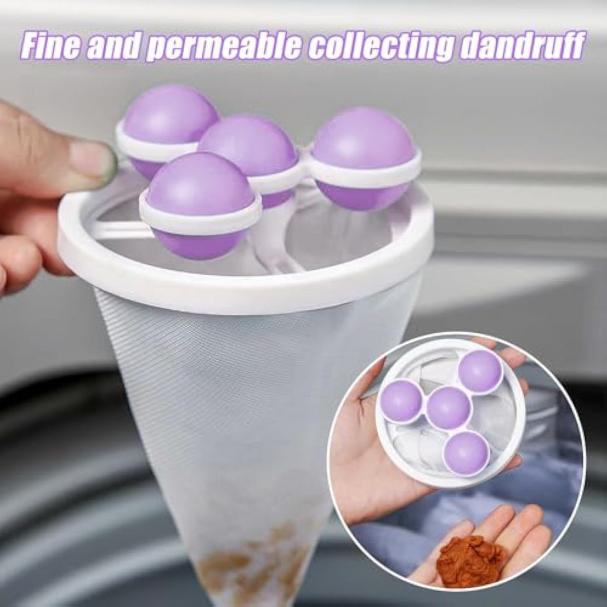 3pcs Floating Hair Filtering Mesh Removal Pet Lint Removers