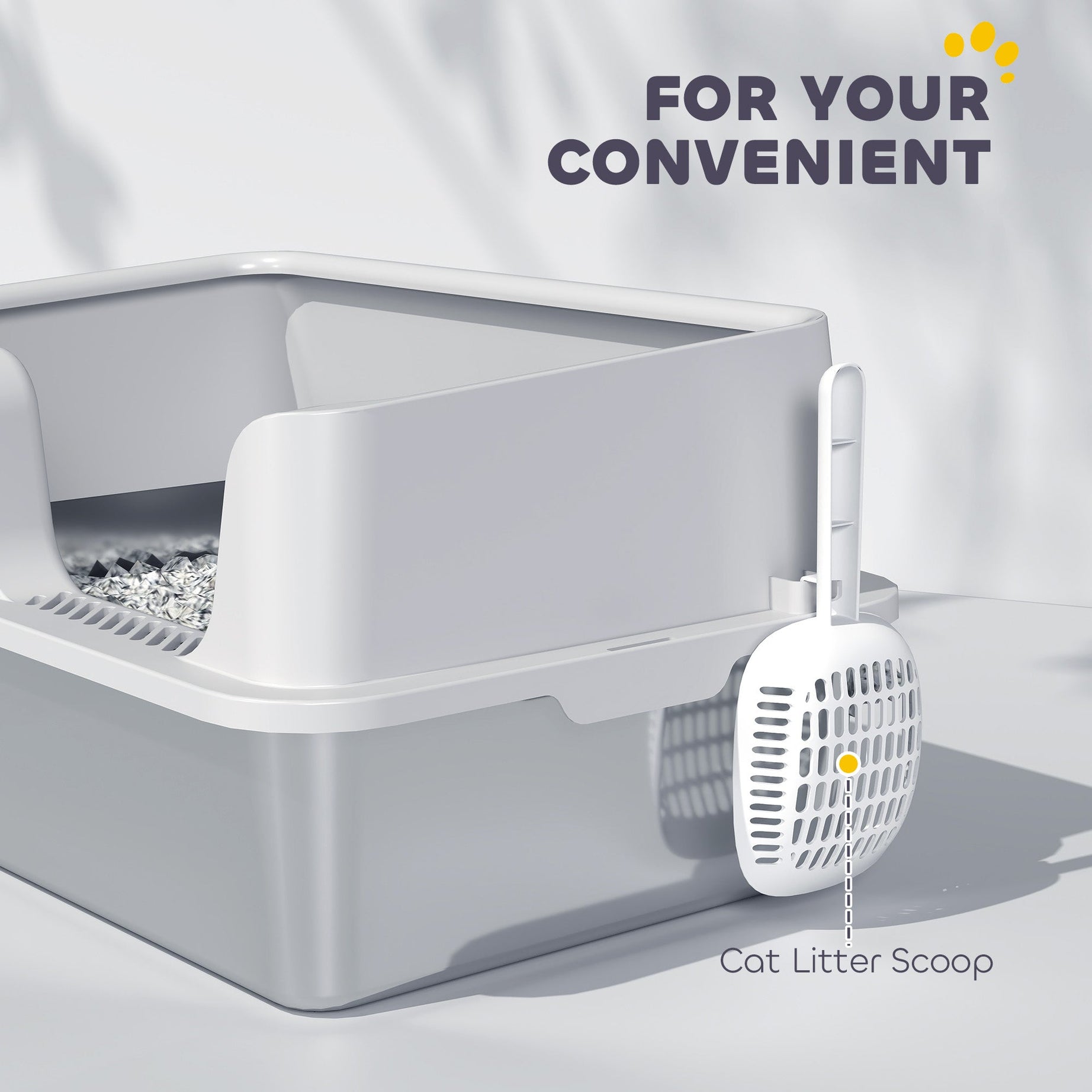Stainless Steel Litter Box With High Side Scoop Easy Cleaning