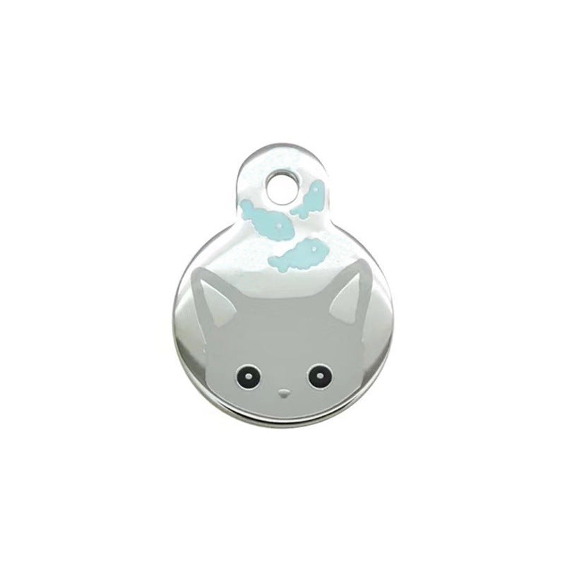 Pet Dog Brand Cute Cartoon Cat And Fish Printed Necklace Pendant