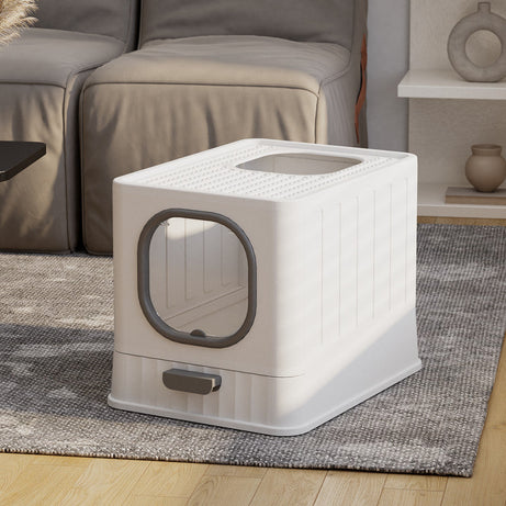 Fully Enclosed Litter Box Large Plastic Folding Deodorant