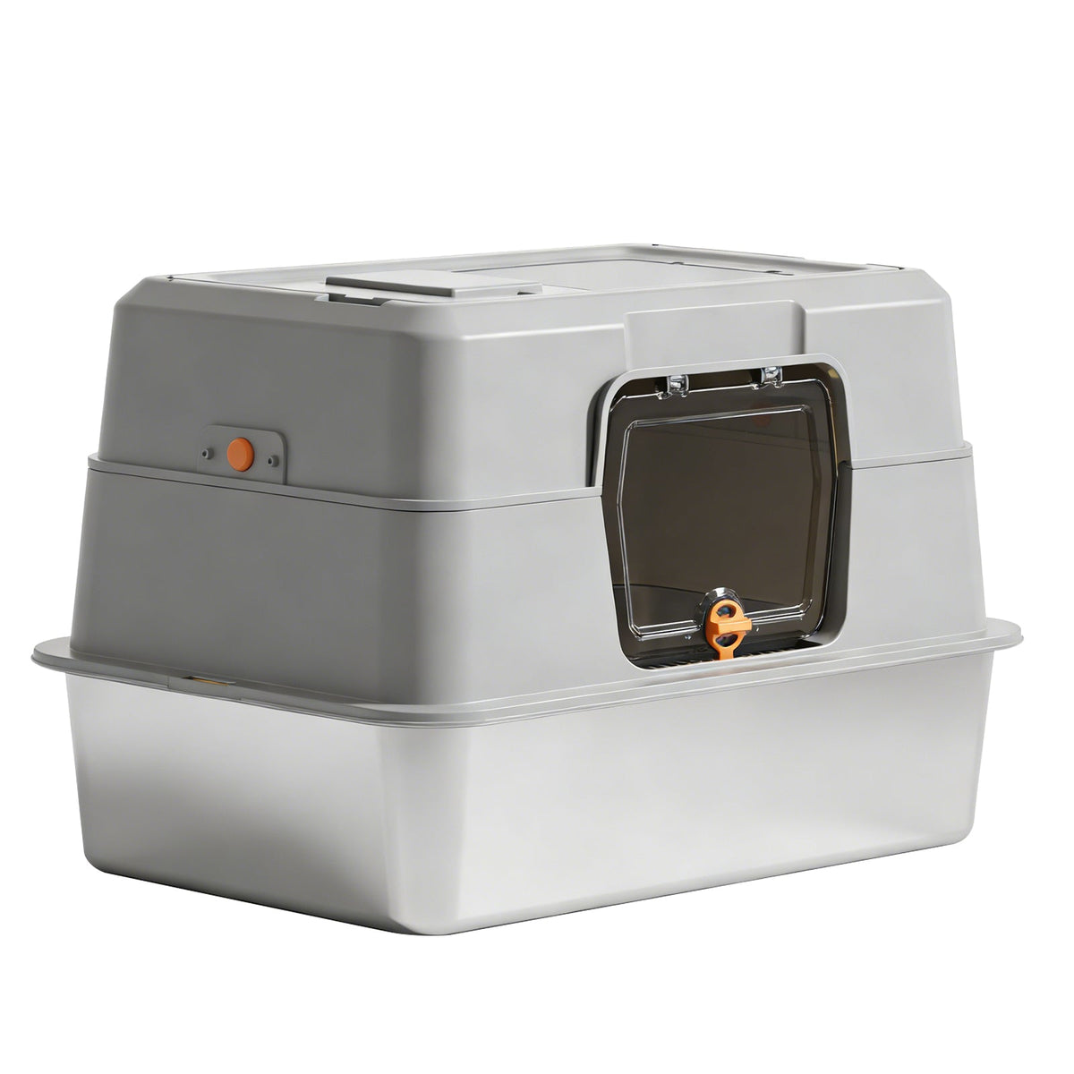 Only Self Pickup---fully Enclosed Stainless Steel Cat Litter Box