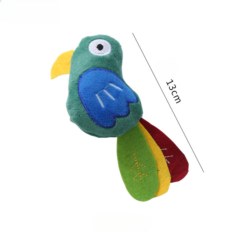 Cow Parrot Shape Cat Toy Cute Plush Animal Toys With Catnip