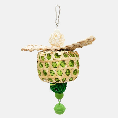 Parrot Bird Toy Bamboo Cage Scraps Of Paper Bite Pendant Corn Husk