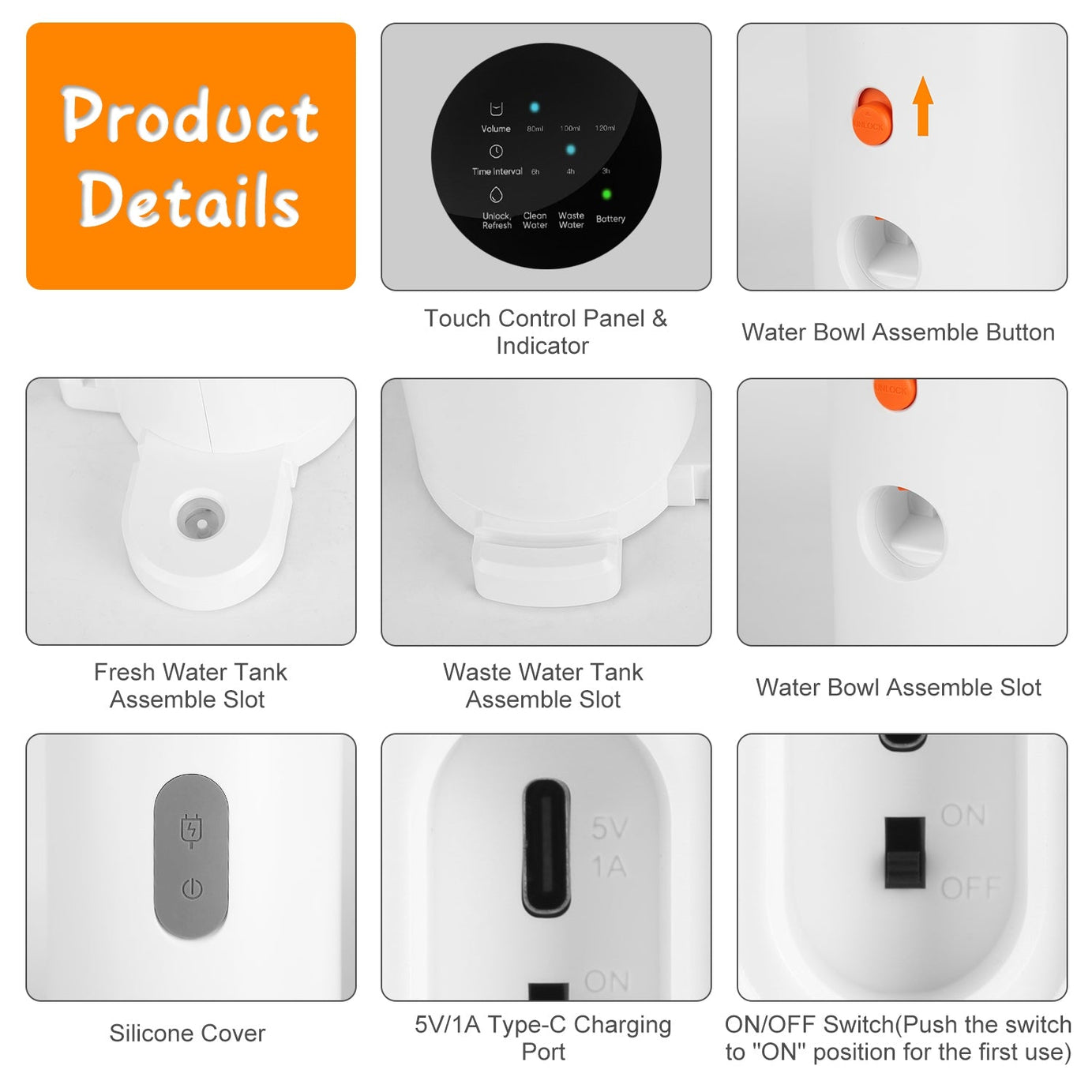 1pc Smart Pet Water Fountain Automatic Cat Dispenser 3l Cordless