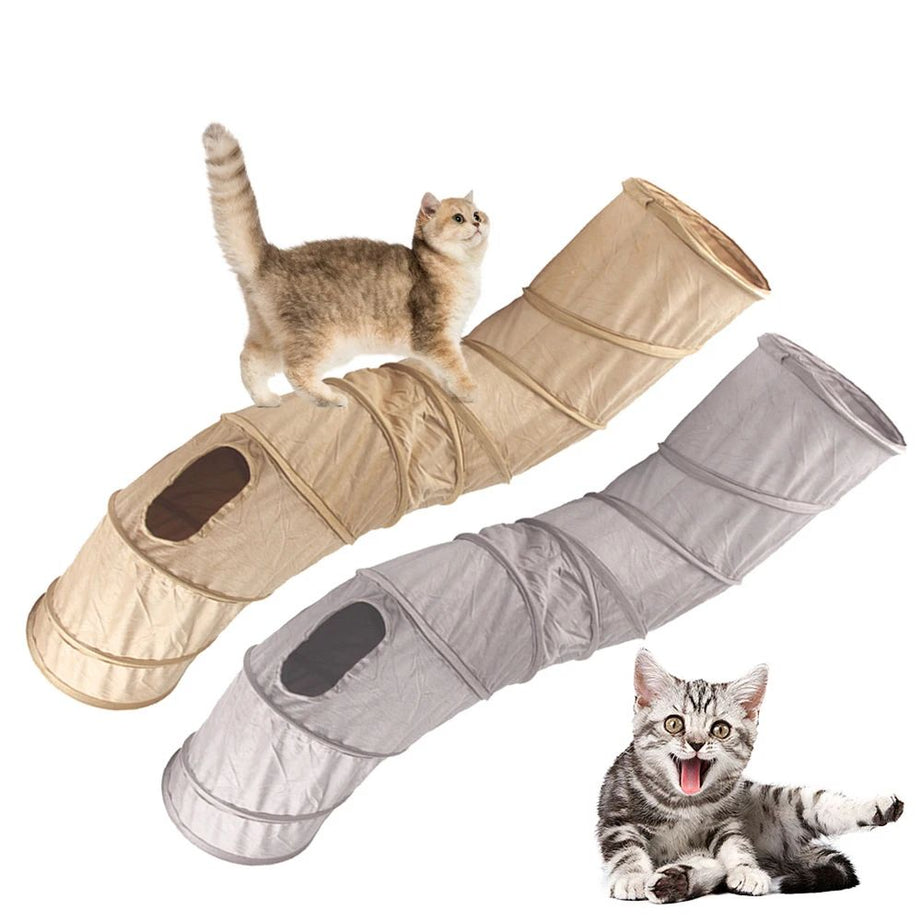Cat Tunnel Collapsible S-shape Peekaboo Cave Play Tube Interactive